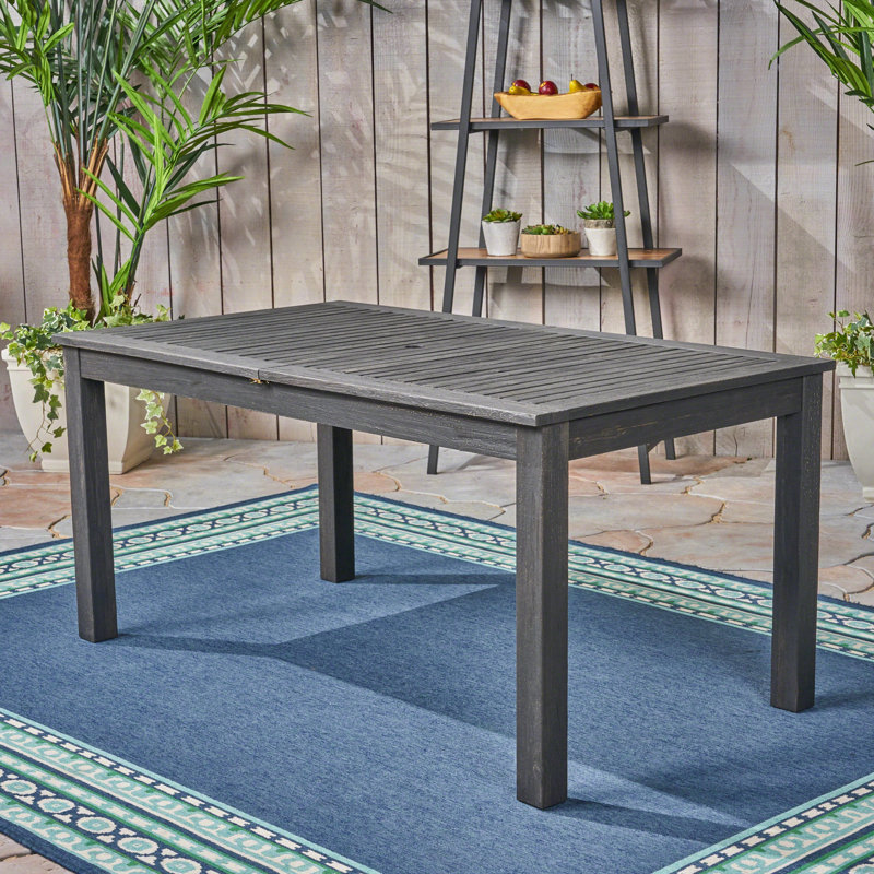 Table de salle à manger extensible pour l'extérieur, Gris