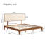 Lit plateforme solide en bois de bambou sec de 12 po avec tête de lit tapissier réglable