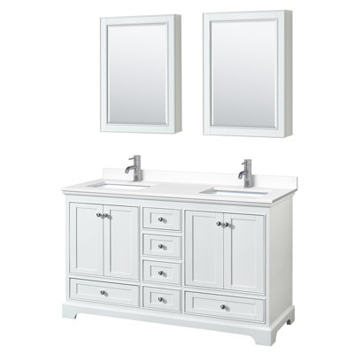 Ensemble de meuble-lavabo double 60 "avec miroir Deborah