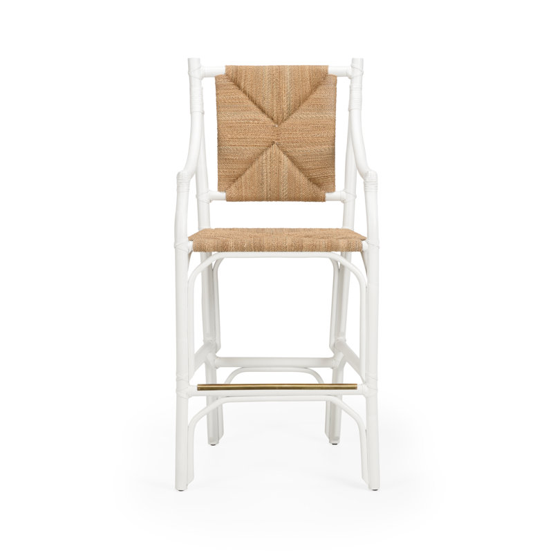 Mecklenburg Stool, White/Brown