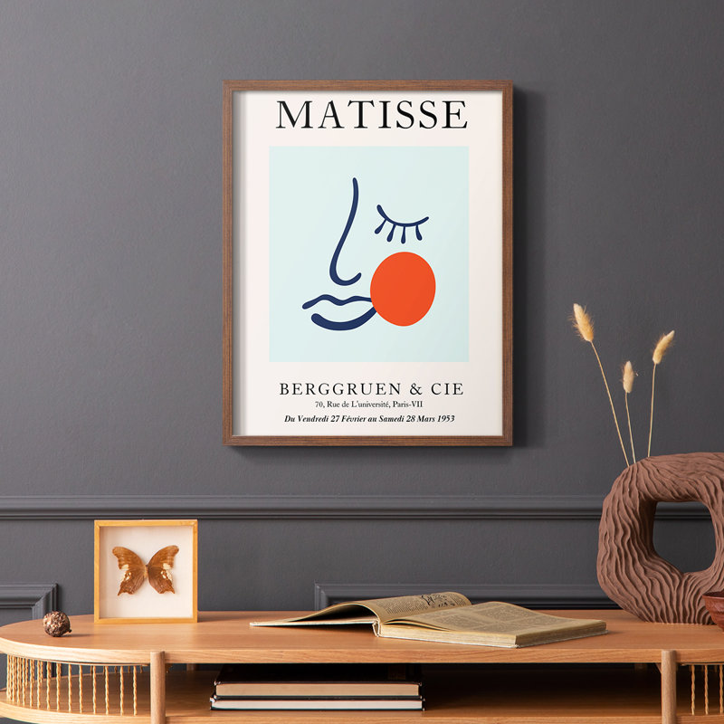 Matisse CDXCV III, reproduction d'art encadrée - bois massif, Brun, H 10 po x l 8 po