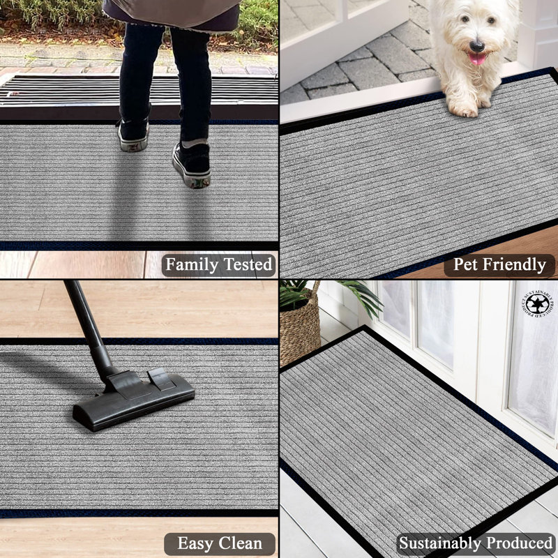 Odarius Indoor/Outdoor Non-Slip Polypropylene Doormat with Rubber Backing – Washable Welcome Mat for Entryway, Patio, Garage & Office