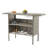 Outdoor Patio Wicker Bar Table with 2-Tier Metal Shelf, All Weather Outdoor Console Table with Large Storage for Pool, Lawn, Gazebo, Backyard, Gray-111464586
