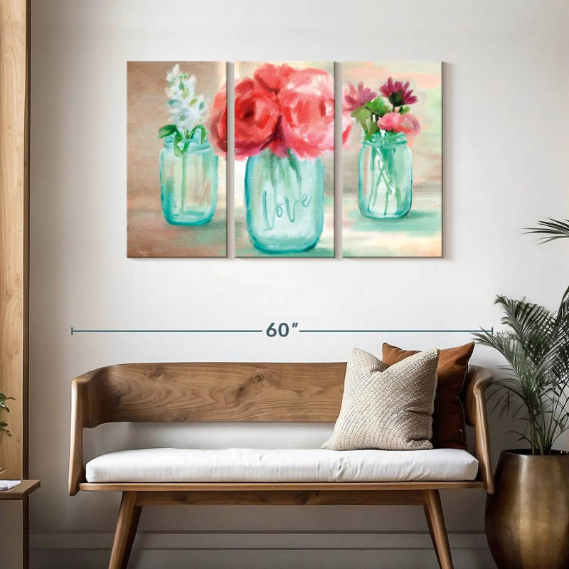 Trio de fleurs Harnek, H 28 po x l 45 po