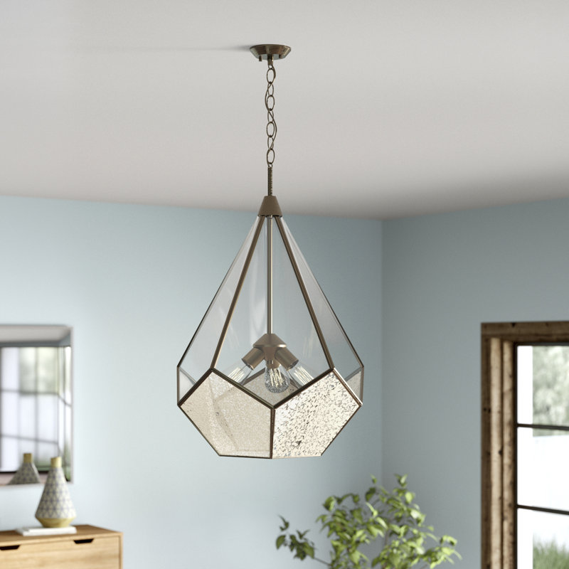 Tiedeman 3 - Light Unique/Statement Pendant, Clear, Antique Bronze