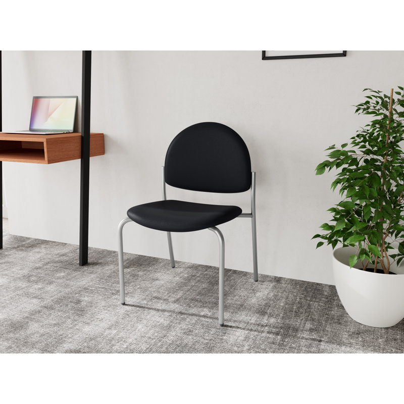 Chaise d'invité sans accoudoir Chat Chat, Argent, Noir Modena