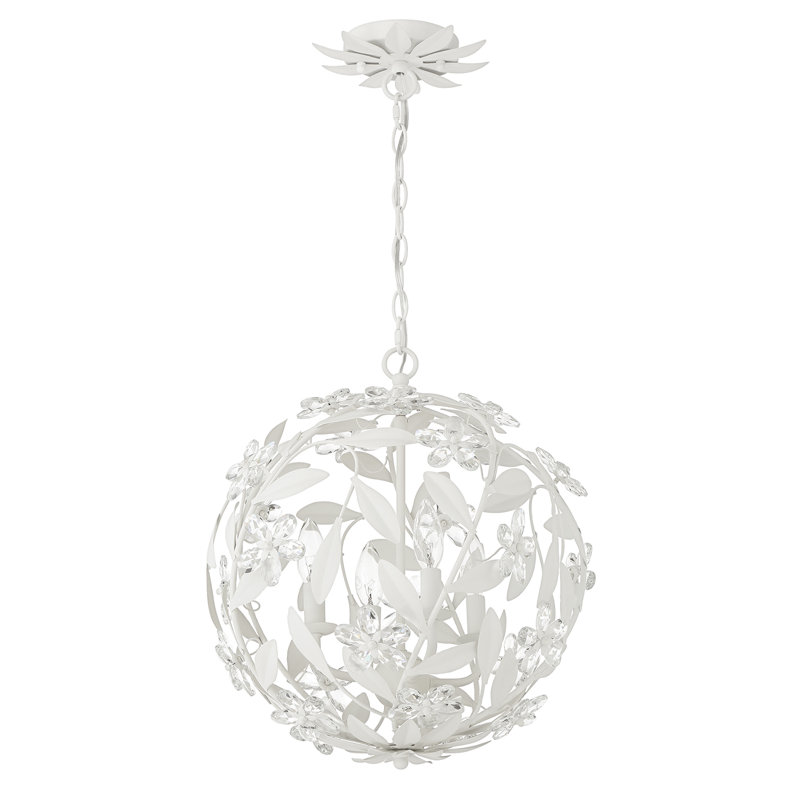 Luminaire suspendu antique 6 lumières Meyah, Blanc