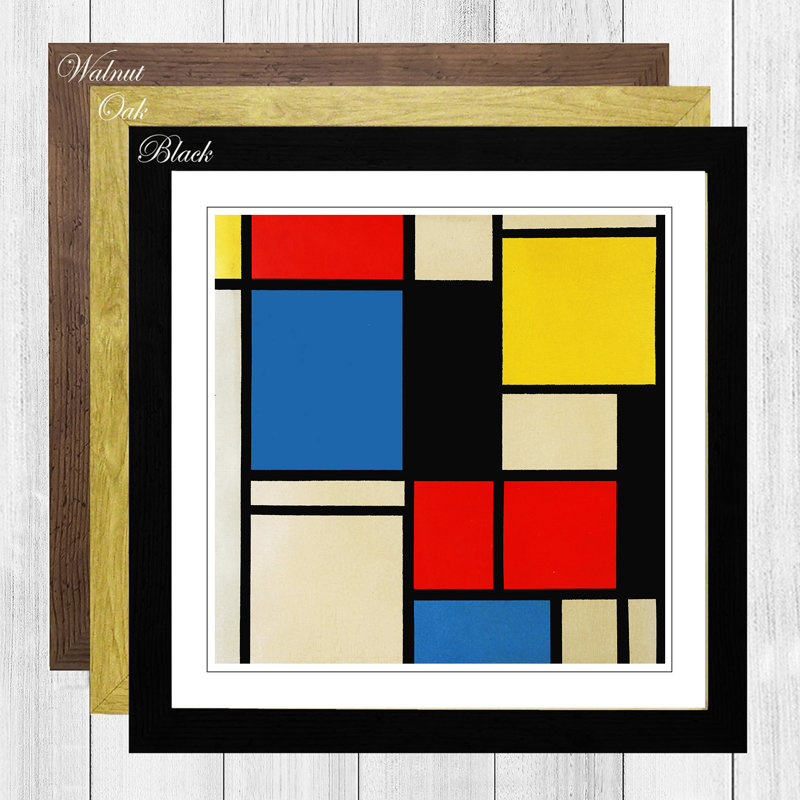 Piet Mondrian - Single Picture Frame Print, Black