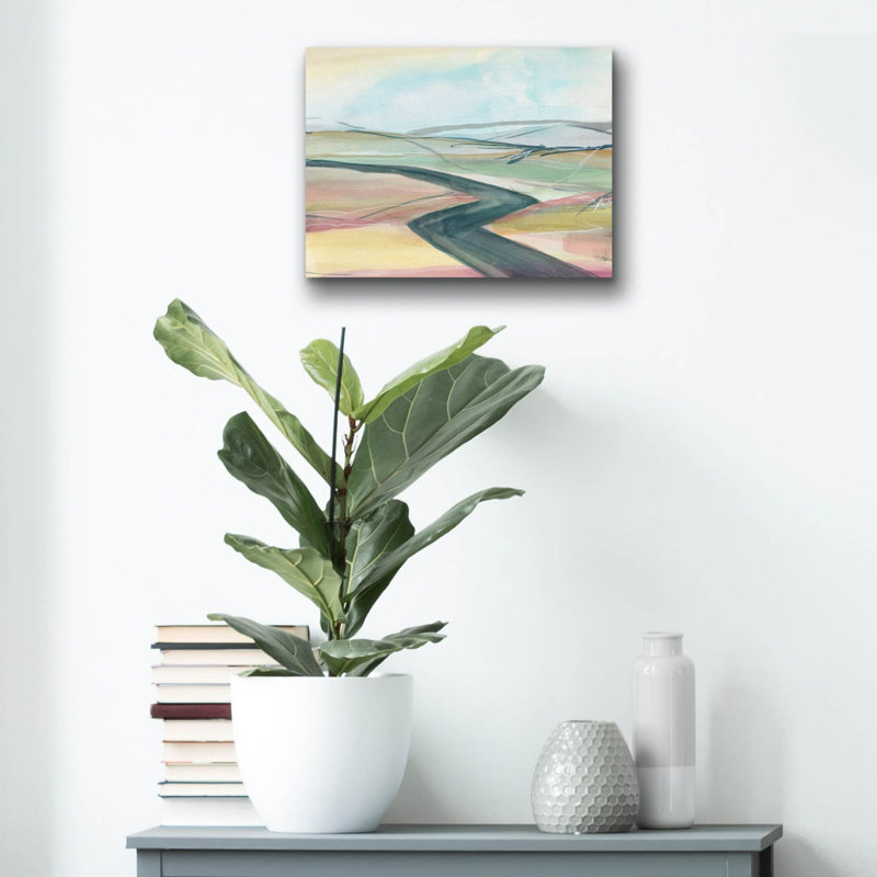Art mural en verre épique «Soft Wanderings 1» par Jan Weiss, 16 po x 12 po