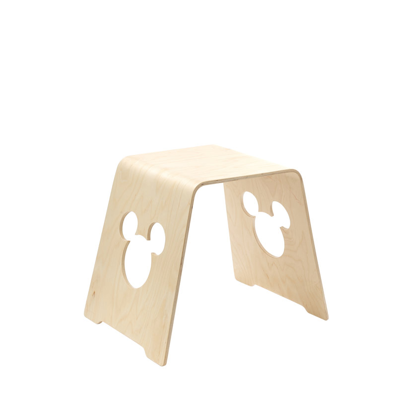 Disney Mickey Mouse Solid Wood Stool, Brown