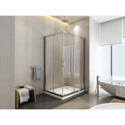 Geronda 6 mm Rectangular Corner Entry Shower Enclosure, 67.5-70 x 72.5-75 cm, H 190 cm