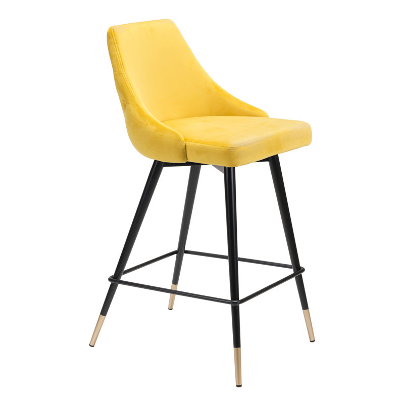 Tabouret de comptoir Mayarose - vert, Tabouret de comptoir (siège d'une hauteur de 25,6, Jaune /