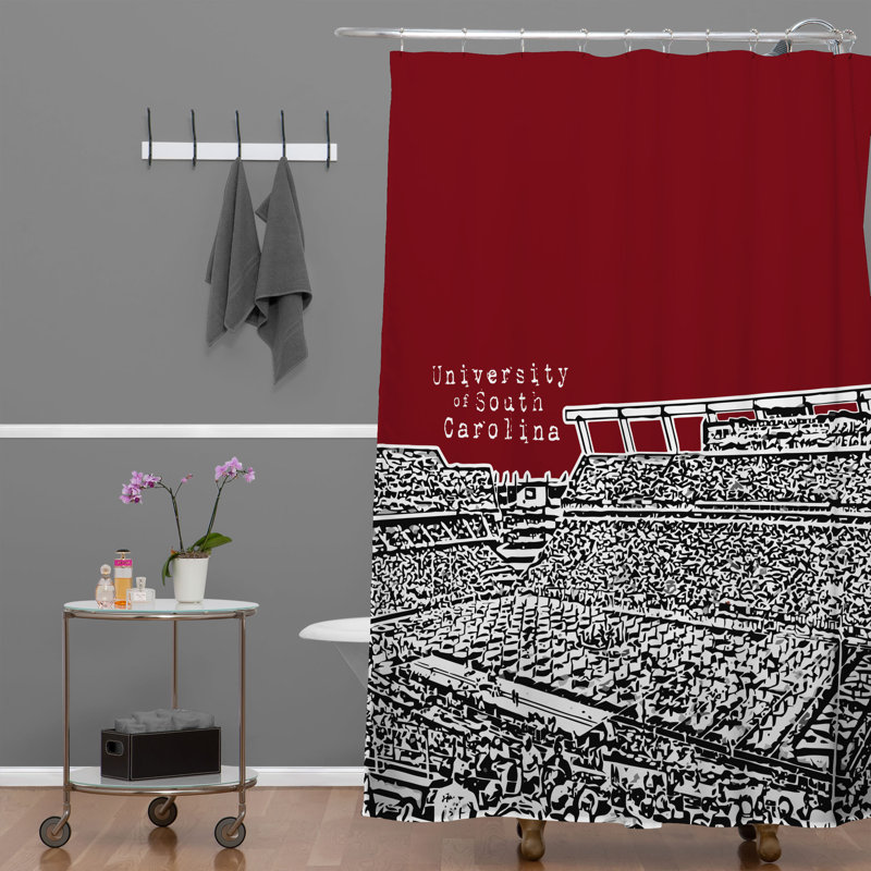Bird Ave Single Shower Curtain, University Of South Carolina Dark Red