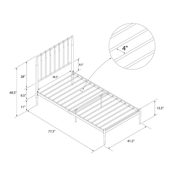 Novogratz Nicole Modern Metal Platform Bed & Reviews | Wayfair