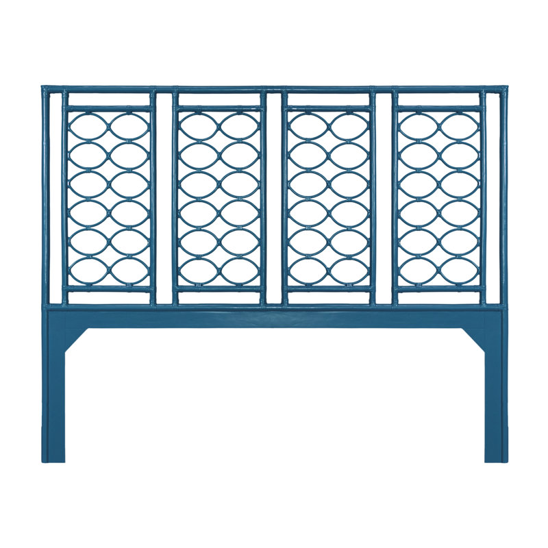 Infinity Wicker/Rattan Open-Frame Headboard, Pacific Blue, King