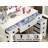 Farmhouse Vanity Desk with Sliding Mirror,Lights and Charging Station,Makeup Table Desk with Dimmable LED light,Vanity Makeup Table with Sponge Soft Stool