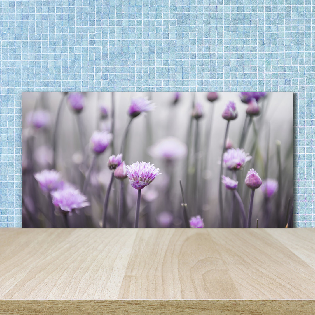 50 cm x 100 cm Glas Spritzschutzpaneel Flowers of Chives