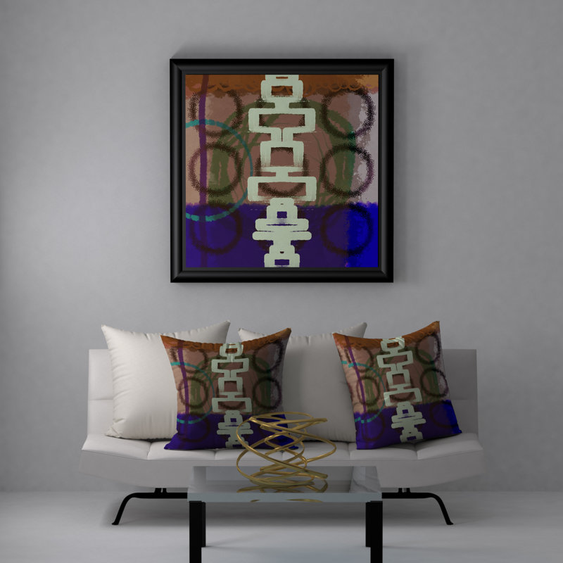 Abstract Reversible Throw Pillow, 24" H x 24" W
