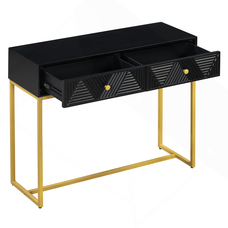 Console Console pour vestibule avec console de rangement étroite et moderne, Noir, noir, noir, noir