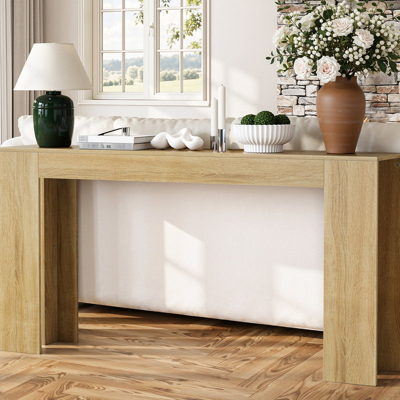 61,31 po, chêne, table, vestibule, entrée de salon, rangement ouvert, rangement pour la maison, bois franc d'ingénierie, processus d'assemblage très long, console américaine, style, entrées étroites, 200