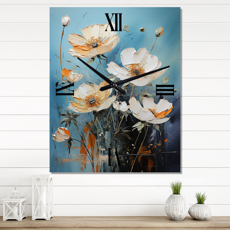 Dahianna - Flowers Modern Wall Clock, Extra Large