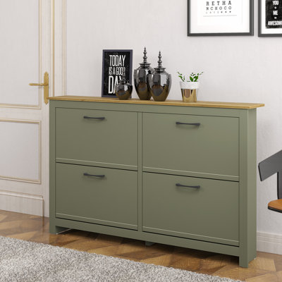 Limestone 24 Pair 4 Door Flip Down Shoe Storage