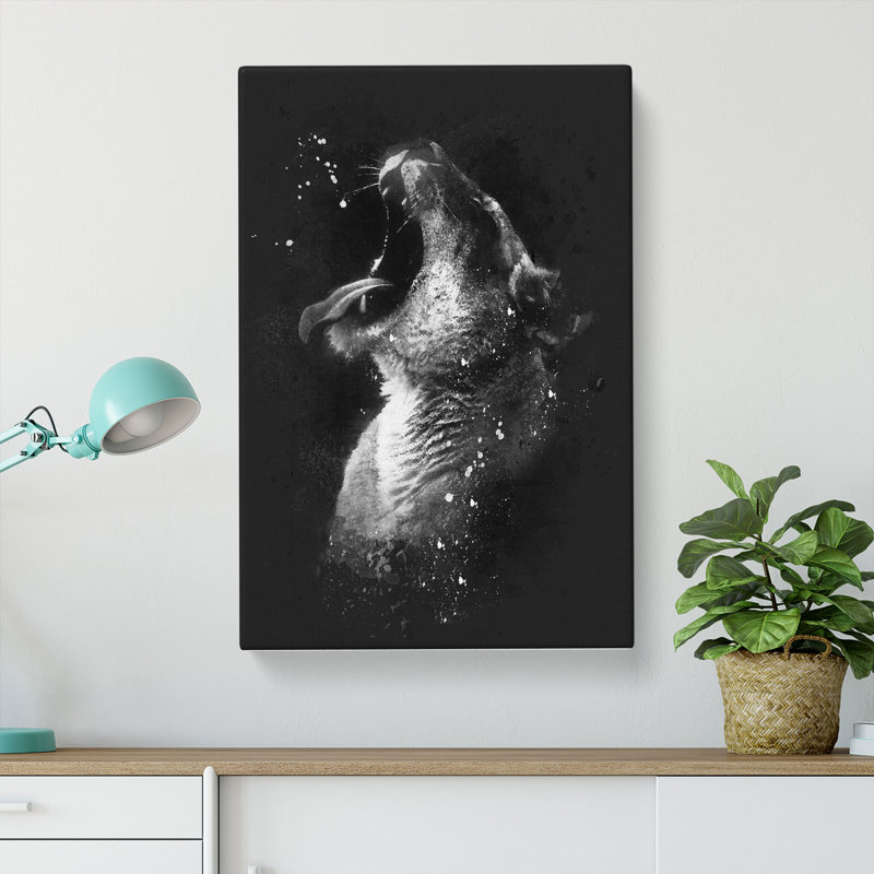 Yawning Lioness - Wrapped Canvas, 76cm H x 50cm W x 3cm D