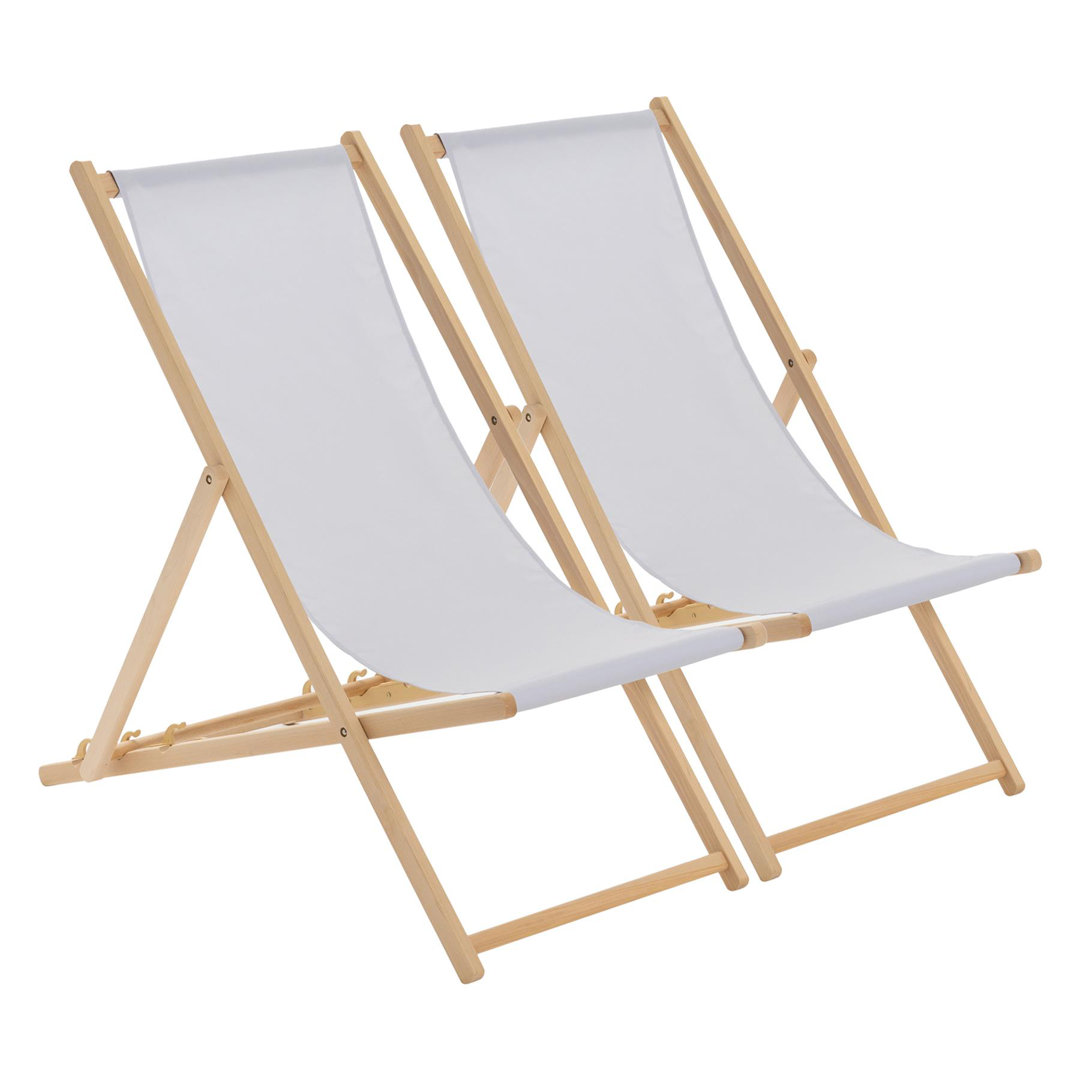 Harbour Housewares - Folding Wooden Deck Chairs