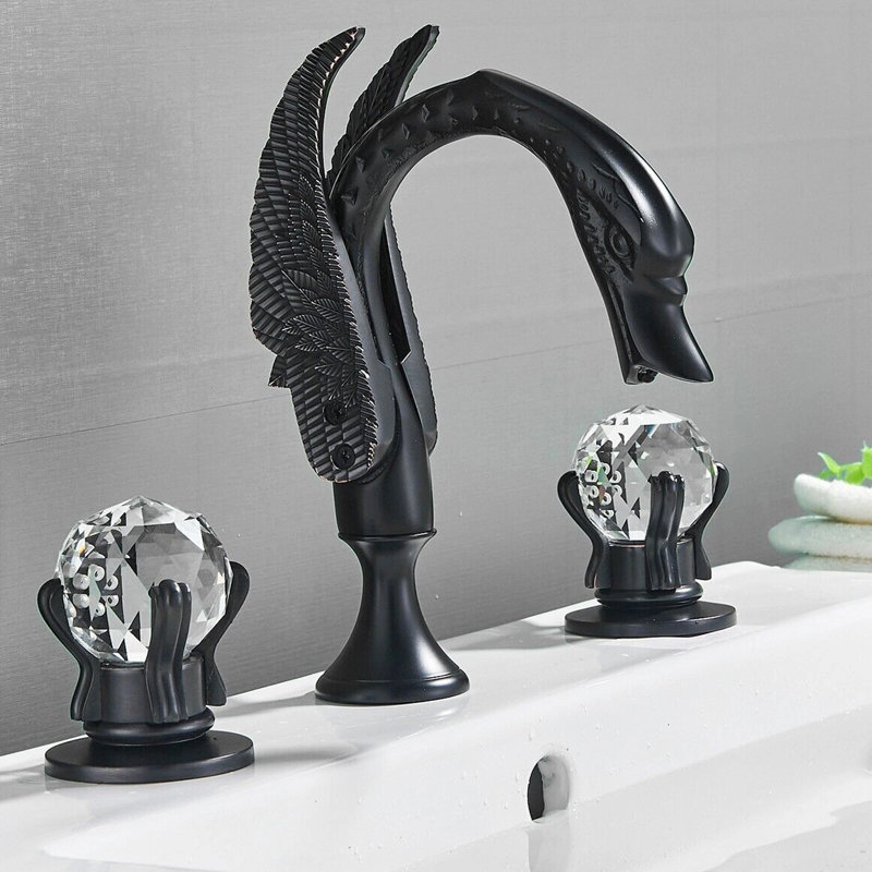 Widespread 2-handle Bathroom Faucet, Matte Black