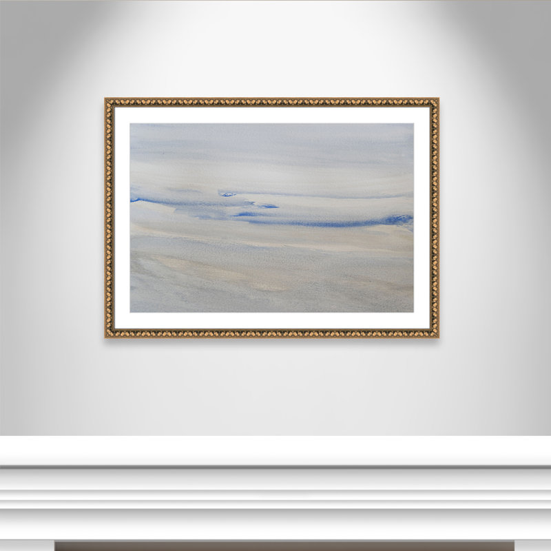 «Silent Direction Print» par S.H. Khân, L 42,5 po x H 30,5 po, Imprimé mat, Perlé dorée
