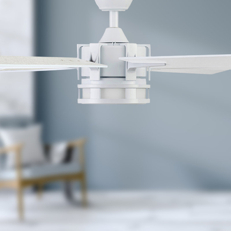 Bright White 56-Inch Ceiling Fan with LED Light and Remote