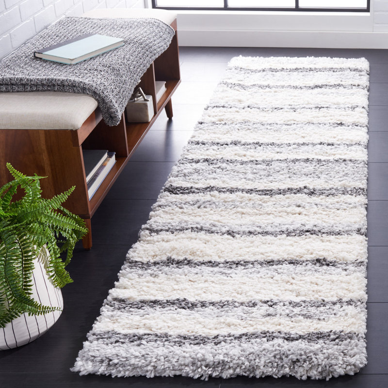 Ashleigh-Louise Shag 800 Performance Striped Rug, Runner 2'3" x 8'