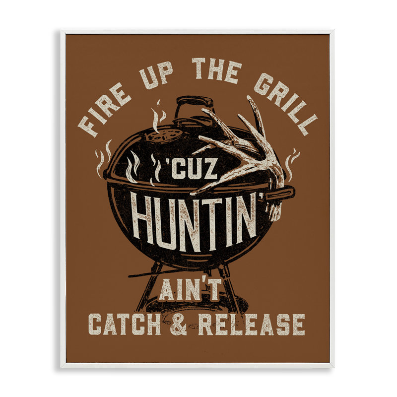 Giclée encadrée «Fire Up Grill», par Jedco Brands, Inc., H 14 po x l 11 po, Estampe numérique encadrée blanc bord de mer