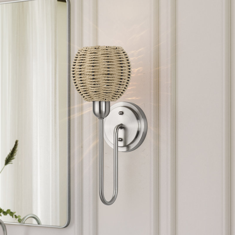 Summervine 1 Light Brushed Nickel Single Sconce, Brushed Nickel