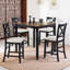 Ensemble de salle à manger 5 pièces à hauteur de comptoir - deux tons noir et chêne, plateau carré de 34 po, hauteur de bar de 36 po, chaises à dossier en X, fabrication artisanale du Vietnam, petit espace Marvel