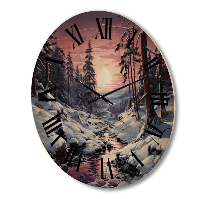 Horloge murale en bois massif Nerlan, Grand