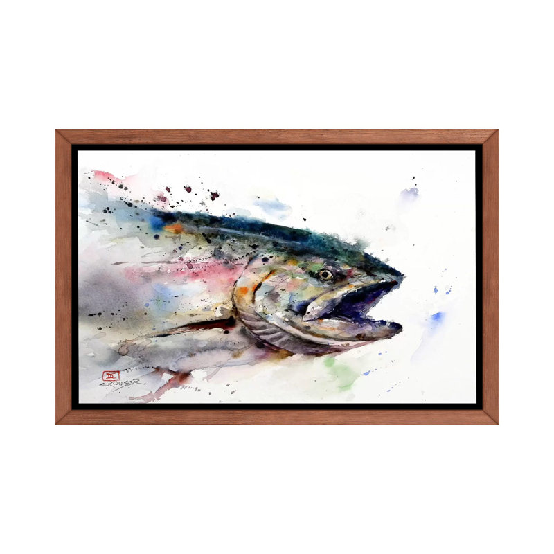 «Fish II», reproduction d'art encadrée, H 18 po x l 26 po x P 1,5 po, Cadre bois classique