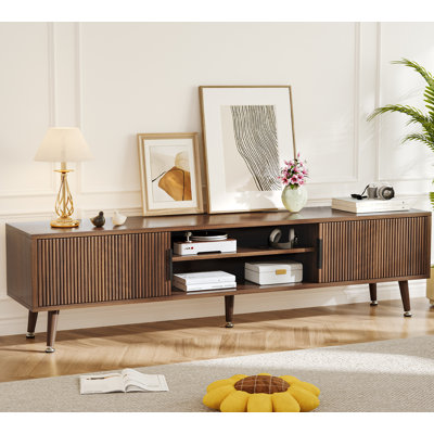 Mid Century TV Stand, Modern TV Console for TVs up to 70 Inches, Entertainment Center with Storage, TV and Media Consol, 62 Inch