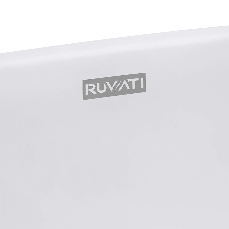 Ruvati 19-inch epiStone Solid Surface Modern Bathroom Vessel Sink, White