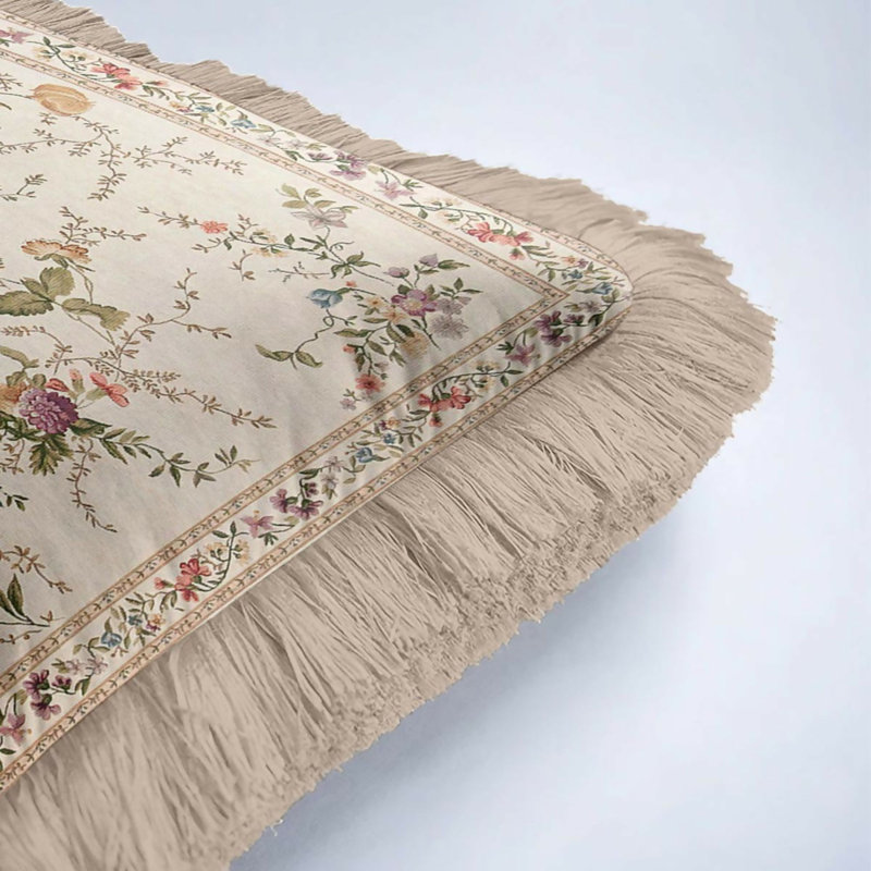 Housse de coussin à franges Vintage Floral