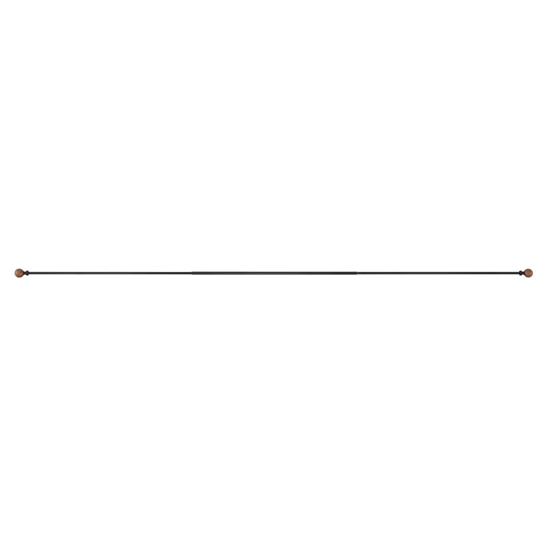 48" Adjustable Single Curtain Rod and Coordinating Finial Set, 84" - 120"
