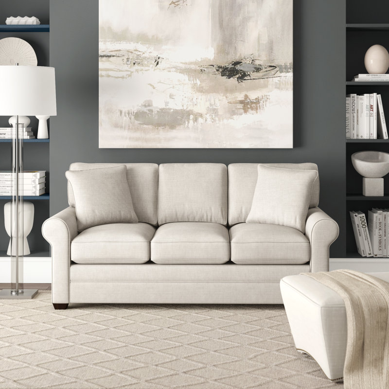 Bedford Sofa, Java Finish, Blue Buffalo Check; 0120-61