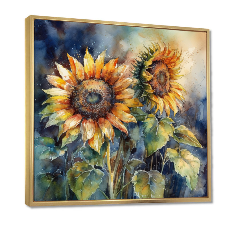 Tournesol jaune symphonie II - tournesol, art mural, H 24 po x l 24 po x P 1 po, Toile tendue