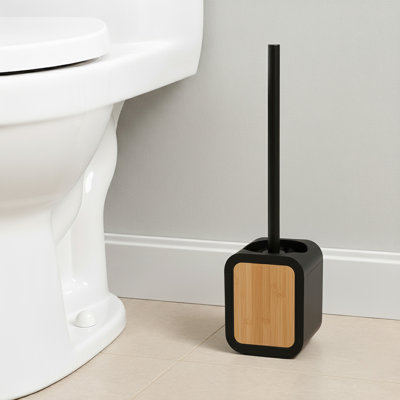 Toilet Brush and Holder Rubber and Wood