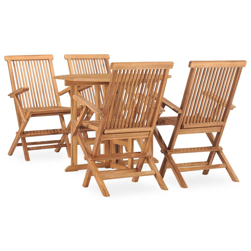 Octagonal 4 - Person Teak Dining Set, 35.43" L x 35.43" W x 29.13" H