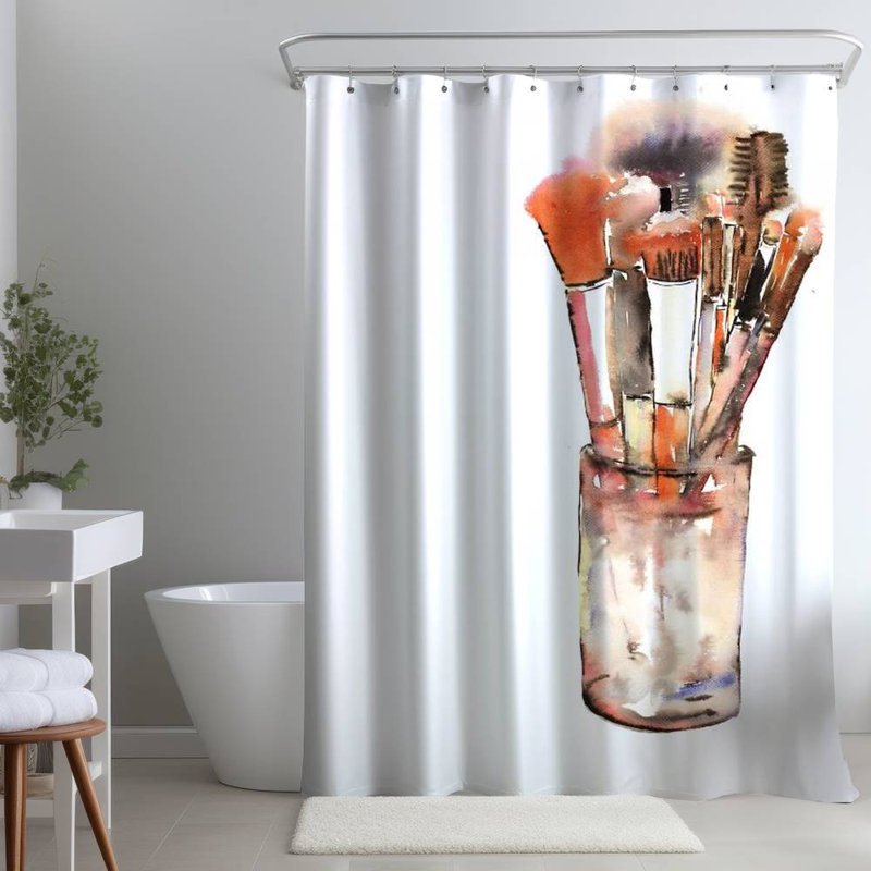 Shower Curtain FA36 – Polyester Shower Curtain, Dye Sublimation Print, 71" W × 74" L
