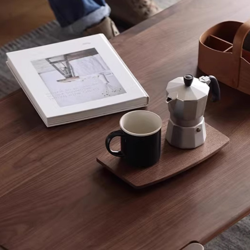 Table basse rétro en bois massif au design minimaliste, H 16,53 po x L 53,14 po x l 25,59 po 