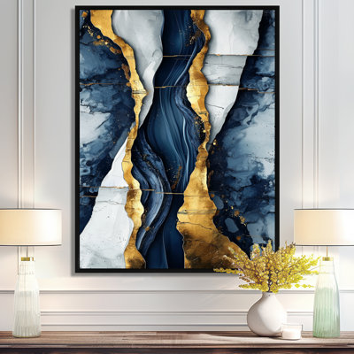 Coastal Liquid Waterfall Of Marble III - Shapes Canvas Wall Art