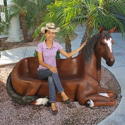 Saddle-Up Horse Sculptural Bench