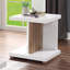 Table de bout de style contemporain contemporain à deux tons avec finition brillante, tablettes ouvertes, base en bois, table basse blanche - non incluse